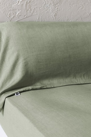 Federa cuscino alla francese in lyocell 57 fili/m² Lysandre - Verde - 43 x 185 cm