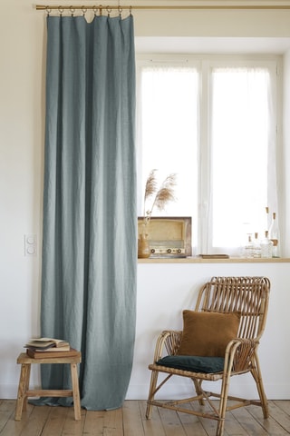Tenda in lino Soline - 140 x 270 cm - Blu