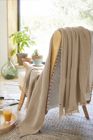 Plaid Gaïa - 130 x 160 cm - Beige