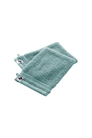 2 guanti da bagno in cotone Garance - Blu ghiaccio