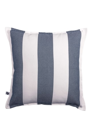 Copricuscino Noa - Bianco e blu scuro - 45 x 45 cm