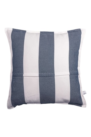 Copricuscino Noa - Bianco e blu scuro - 45 x 45 cm