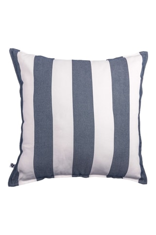 Copricuscino Noa - Bianco e blu scuro - 60 x 60 cm
