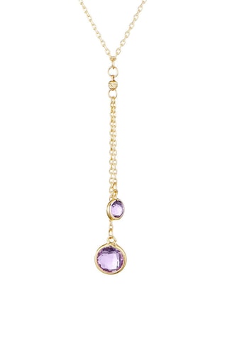 Collar Duo d'Améthyste - Oro amarillo y amatistas