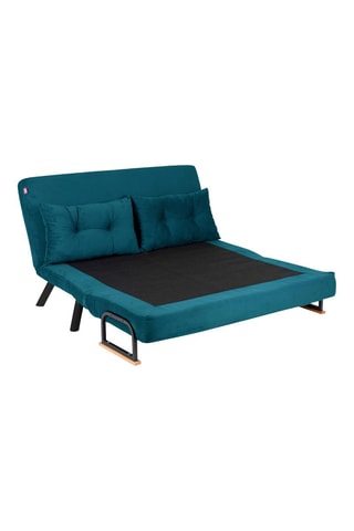 Canapé convertible Sando Como - Bleu canard - 2 places - Revêtement en polyester