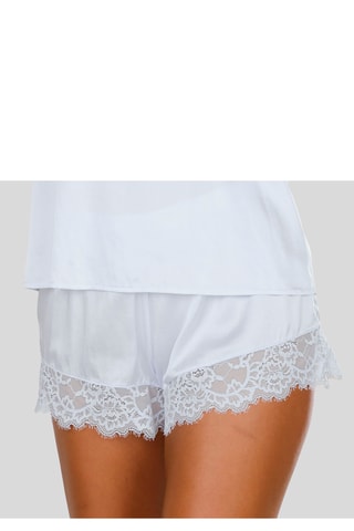 Short de pijama de seda Alana - Celeste - Lascana