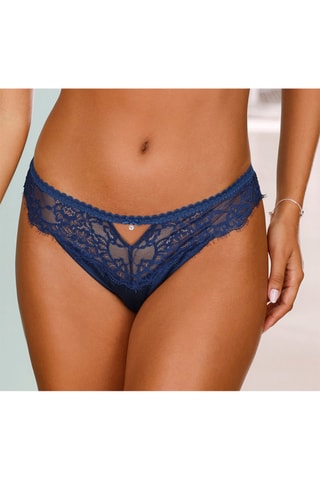Tanga de seda Alana - Azul marino - Lascana