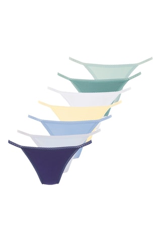 7 tangas - Azul marino, blanco y amarillo - Vivance