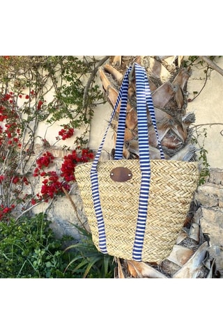 Bolsa de playa con vajilla Riviera Marine - 4 personas - Blanco, beige y azul