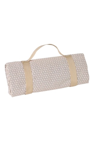 Mantel cuadrado  -  140 x 140 cm - Beige y blanco
