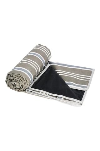 Mantel rectangular XL Versailles  -  140 x 280 cm - Blanco, azul y gris