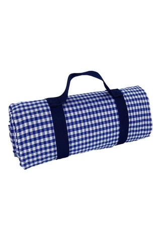 Mantel rectangular XL  -  140 x 280 cm - Blanco, azul y negro
