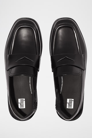 Mocassins plateformes en cuir Microwobbleboard - Noir