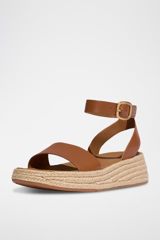 Sandales plateformes en cuir Microwobbleboard - Marron