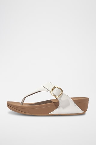 Tongs compensées en cuir Microwobbleboard - Blanc