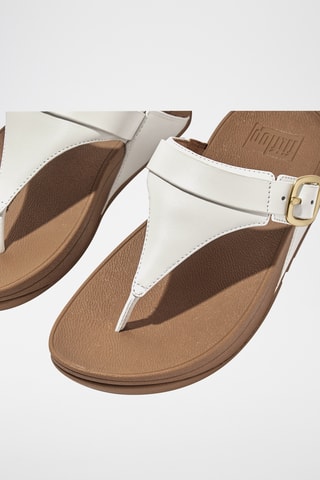 Tongs compensées en cuir Microwobbleboard - Blanc