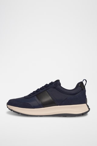 Baskets plateformes en nubuck Microwobbleboard - Bleu marine