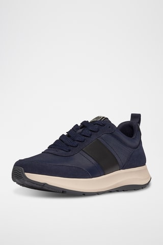 Baskets plateformes en nubuck Microwobbleboard - Bleu marine