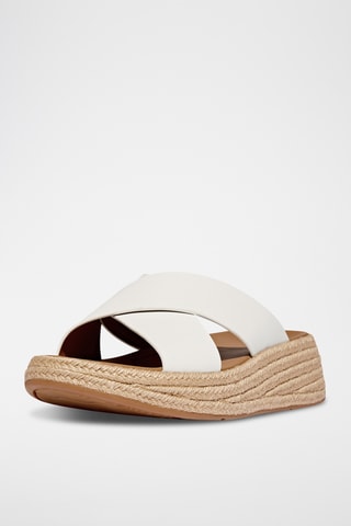 Mules plateformes en cuir Microwobbleboard - Blanc