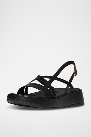 Sandales plateformes en cuir Microwobbleboard - Noir
