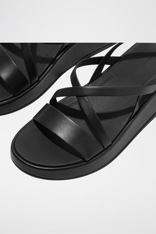 Sandales plateformes en cuir Microwobbleboard - Noir