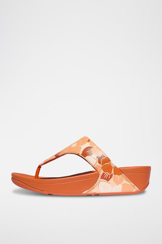 Tongs compensées en cuir Microwobbleboard - Orange