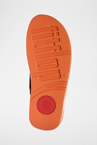 Tongs compensées en cuir Microwobbleboard - Orange