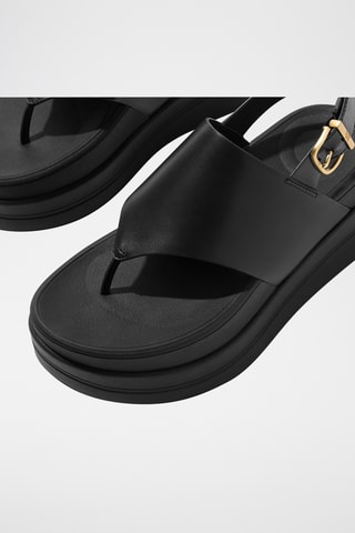 Sandales plateformes en cuir Microwobbleboard - Noir