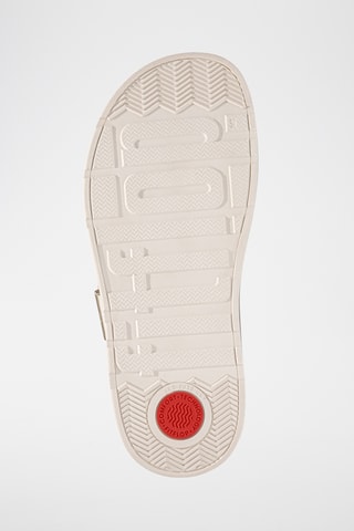 Tongs compensées en cuir Microwobbleboard - Blanc