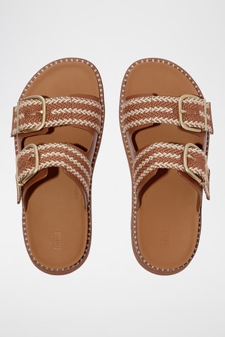 Mules plateformes en cuir Microwobbleboard - Marron et beige