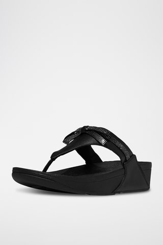 Tongs en cuir Microwobbleboard - Noir