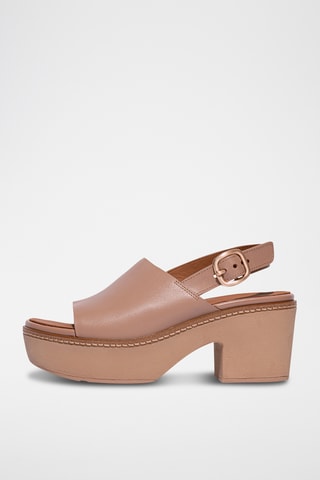 Sandales à talons en cuir Cush - Beige