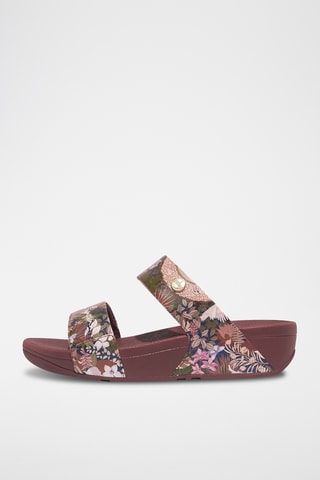 Mules compensées en cuir Microwobbleboard - Marron