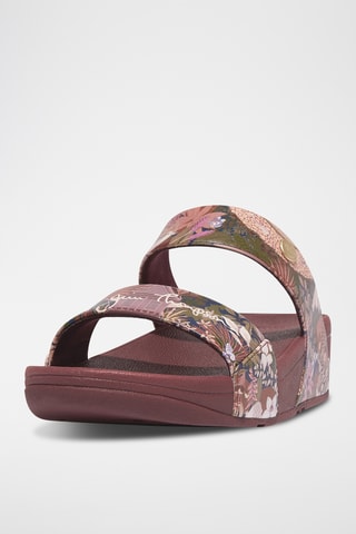 Mules compensées en cuir Microwobbleboard - Marron