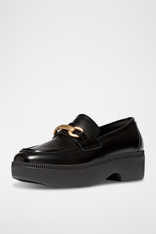 Mocassins plateformes en cuir Microwobbleboard - Noir