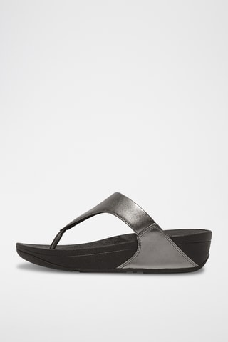 Tongs compensées en cuir Microwobbleboard - Noir