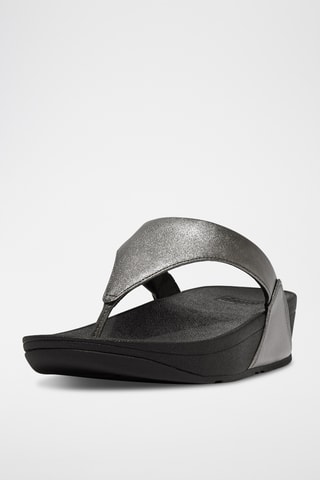 Tongs compensées en cuir Microwobbleboard - Noir