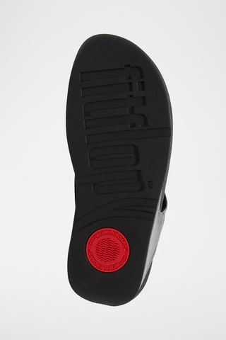Tongs compensées en cuir Microwobbleboard - Noir