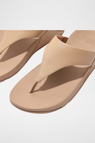 Tongs compensées en cuir Microwobbleboard - Beige