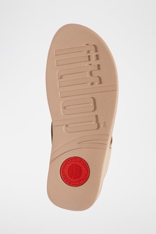 Tongs compensées en cuir Microwobbleboard - Beige