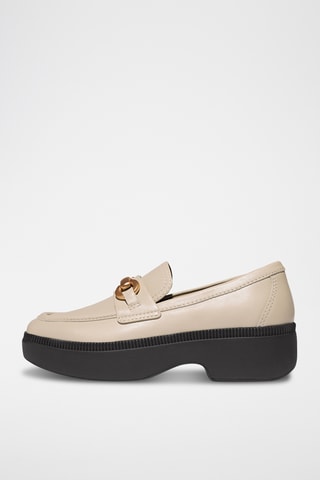 Mocassins plateformes en cuir Microwobbleboard - Beige