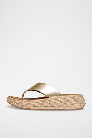 Tongs plateformes en cuir Microwobbleboard - Beige