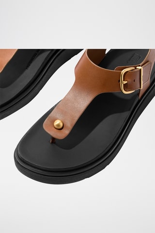 Sandales compensées en cuir Microwobbleboard - Camel