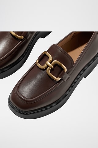 Mocassins à talons en cuir Microwobbleboard - Marron