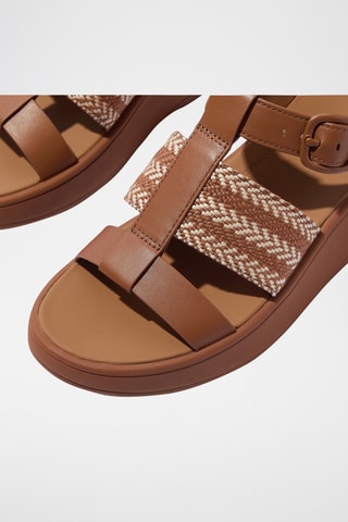 Sandales compensées en cuir Microwobbleboard - Camel
