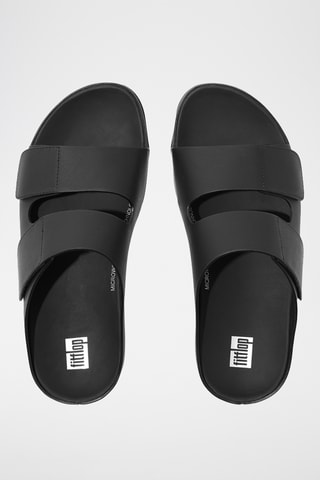 Mules compensées en cuir Microwobbleboard - Noir