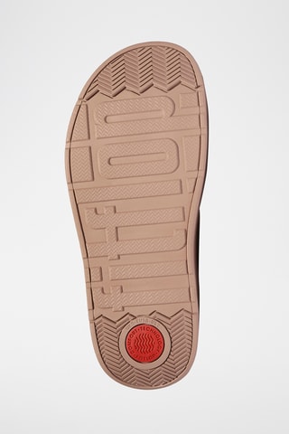 Tongs compensées en cuir Microwobbleboard - Beige
