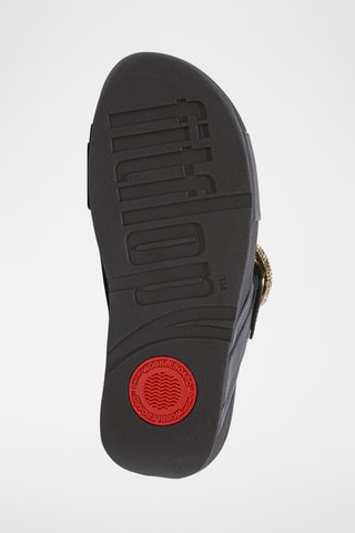 Sandales compensées en cuir Microwobbleboard - Noir
