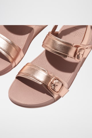 Sandales compensées en cuir Microwobbleboard - Doré rose