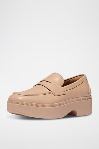 Mocassins plateformes en cuir Microwobbleboard - Beige